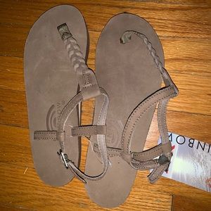 Rainbow brown sandals